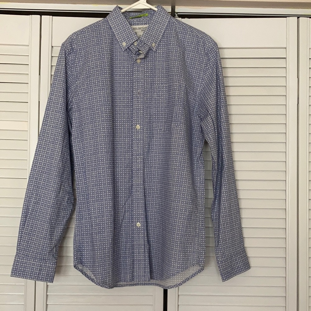 Blue Patterned Dress Shirt (Small)